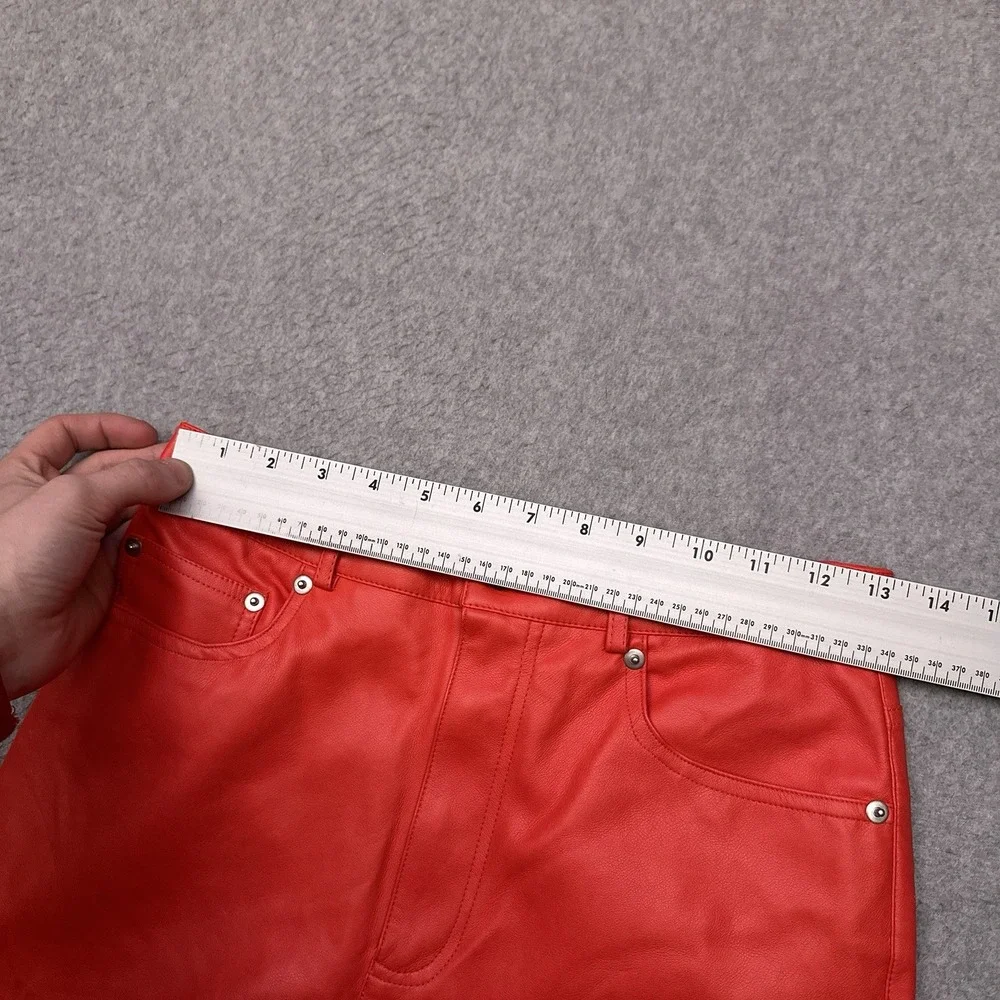 Urban Outfitters PU Faux Leather Wide Leg Pants Women's 26‎ Red High Rise